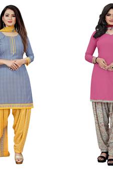 Multicolor printed crepe salwar