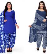 Multicolor printed crepe salwar