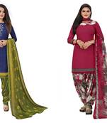 Multicolor printed crepe salwar