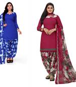 Multicolor printed crepe salwar