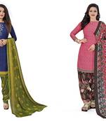 Multicolor printed crepe salwar