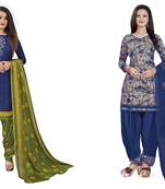 Multicolor printed crepe salwar
