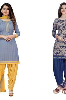 Multicolor printed crepe salwar