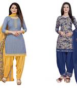 Multicolor printed crepe salwar