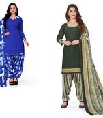 Multicolor printed crepe salwar