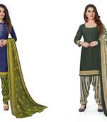 Multicolor printed crepe salwar