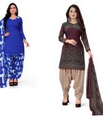 Multicolor printed crepe salwar