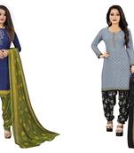 Multicolor printed crepe salwar