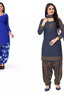 Multicolor printed crepe salwar