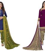 Multicolor printed crepe salwar