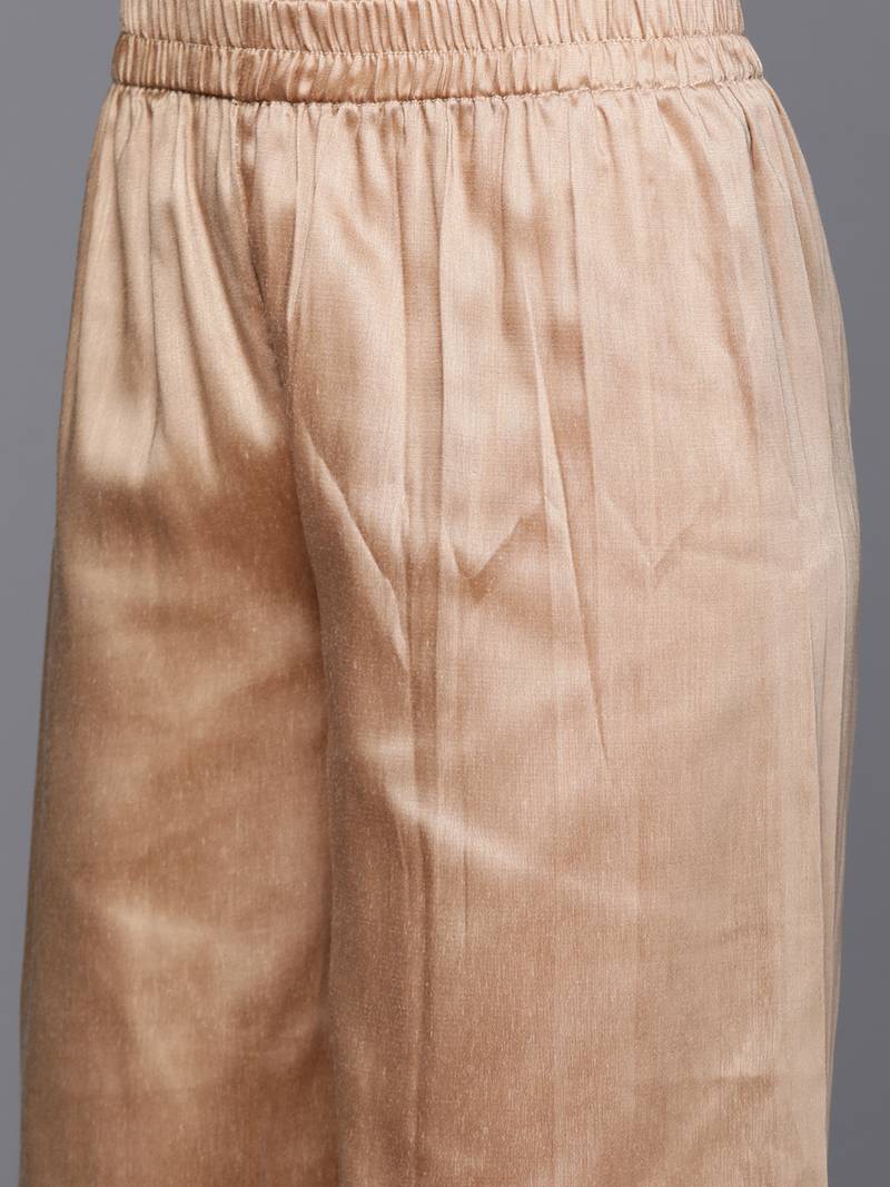 Pinksky Women's Red Matka Cotton Silk Kurta Set With Gold Foil Print And Hand Work Embroidery