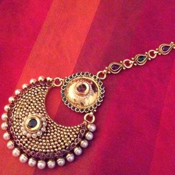 Multicolor Cubic Zirconia maang-tikka 1