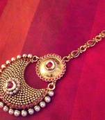 Pink Cubic Zirconia maang-tikka