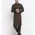 Men Cotton Brown Pathani Kurta Salwar Set