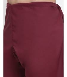 Men Cotton Maroon Pathani Kurta Salwar Set