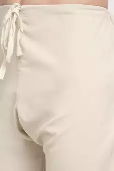 Men Cotton Fawn Pathani Kurta Salwar Set