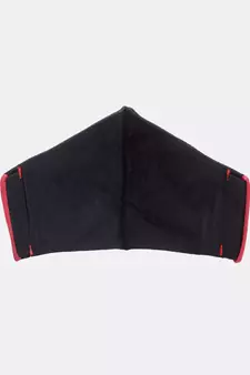 3-Ply Black & Red Floral Embroidered Cotton Designer Mask