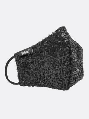 Anekaant 3-Ply Black Sequinned Polycotton Designer Mask 4
