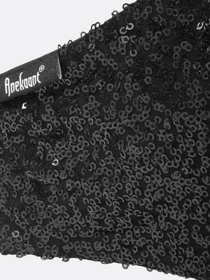 Anekaant 3-Ply Black Sequinned Polycotton Designer Mask 6