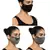 Anekaant 3-Ply Black Sequinned Polycotton Designer Mask (Pack of 3)