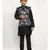 Boys Black and Navy Blue Silk Kurta with Churidar & Satin Printed Nehru jacket Set