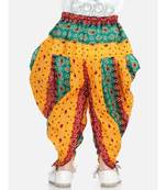 BownBee Printed Cotton Dhoti for Girls- Blue