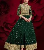 Dark-green embroidered georgette salwar