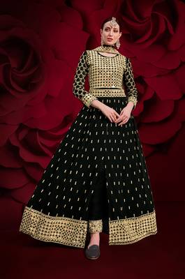 Black embroidered georgette salwar kameez 1