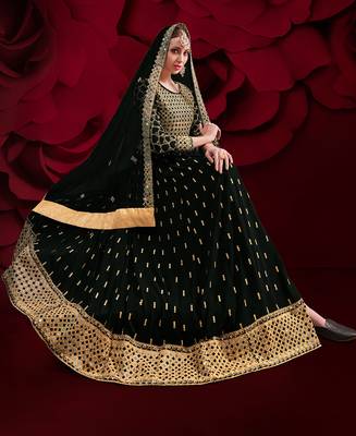 Black embroidered georgette salwar kameez 2
