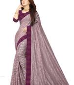 Lavender embroidered net saree with blouse