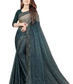 Grey embroidered net saree with blouse