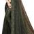 Brown embroidered net saree with blouse