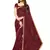 Maroon printed chiffon saree with blouse