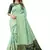 Women's Pista Green Jacquard Banarasi Cotton  Silk Blend Banarasi Style Bandhani Fusion Style 