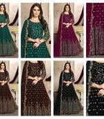 Party Wear Semi stiched Salwar Suit (Set Of 4)