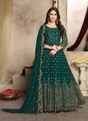Party Wear Semi stiched Salwar Suit (Set Of 4) 2