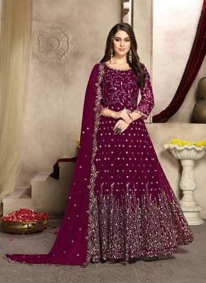 Party Wear Semi stiched Salwar Suit (Set Of 4) 3