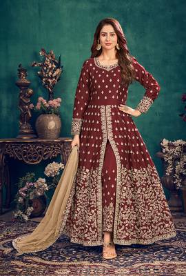 Party Wear Semi stiched Salwar Suit (Set Of 4) 5