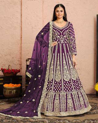 Party Wear Semi stiched Salwar Suit (Set Of 4) 2