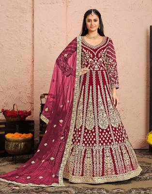 Party Wear Semi stiched Salwar Suit (Set Of 4) 4
