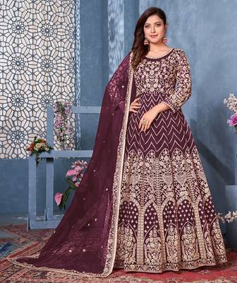 Party Wear Semi stiched Salwar Suit (Set Of 4) 3