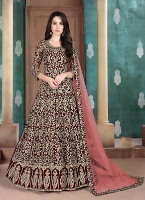 Party Wear Semi stiched Salwar Suit (Set Of 4) 5