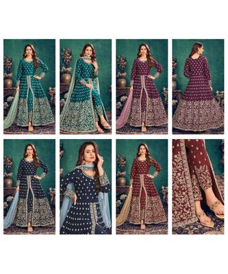 Party Wear Semi stiched Salwar Suit (Set Of 4) 1