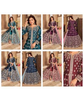 Party Wear Semi stiched Salwar Suit (Set Of 4) 1
