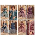 Party Wear Semi stiched Salwar Suit (Set Of 4)