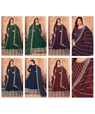Party Wear Semi stiched Salwar Suit (Set Of 4) 1