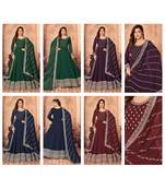 Party Wear Semi stiched Salwar Suit (Set Of 4)