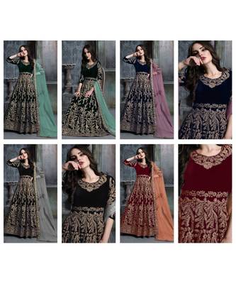 Party Wear Semi stiched Salwar Suit (Set Of 4) 1
