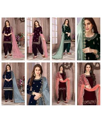 Party Wear Semi stiched Salwar Suit (Set Of 4) 1