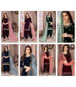 Party Wear Semi stiched Salwar Suit (Set Of 4)